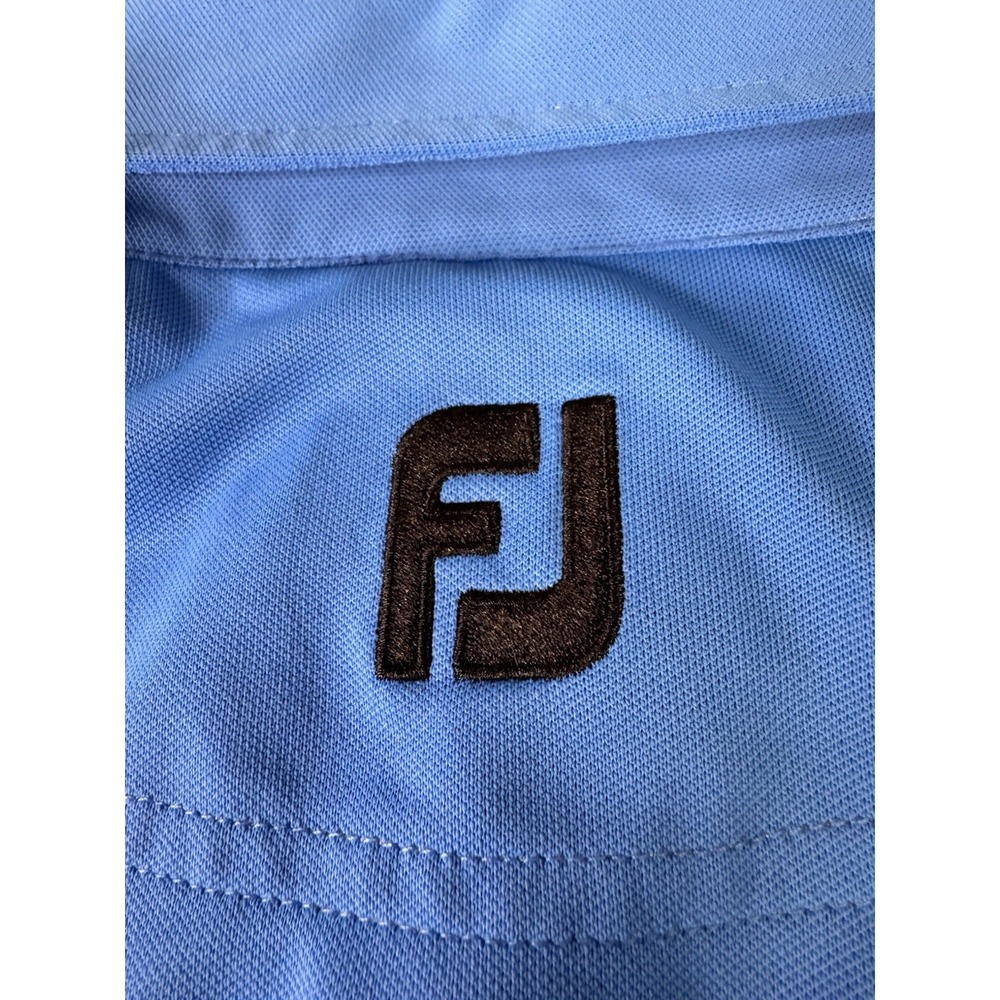 Mens Footjoy FJ Blue Button Collar Golf Polo Shirt Size Large Stretch - Picture 5 of 9